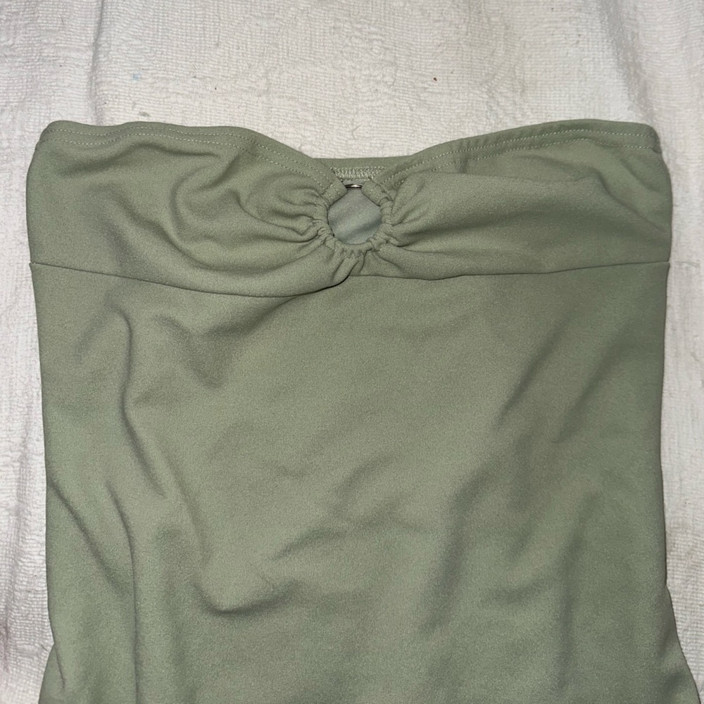 Green Semi-Bodycon Dress, Mini